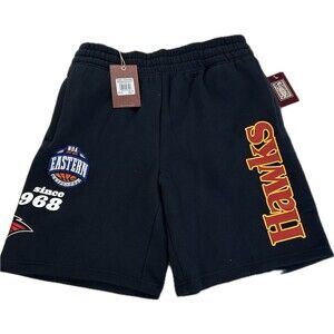 Mitchell & Ness Atlanta Hawks Shorts Men’s M Black Team Origins Fleece